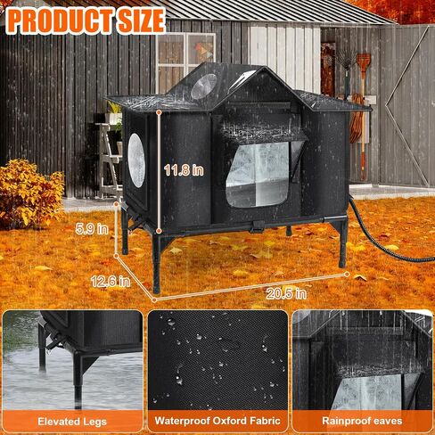 Outdoor Cat House Weatherproof, Heated Cat House, Insulated Cat House(M) in Saudi Arabia
