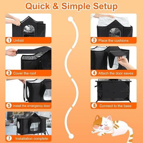Outdoor Cat House Weatherproof, Heated Cat House, Insulated Cat House(M) in Saudi Arabia