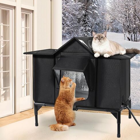 Outdoor Cat House Weatherproof, Heated Cat House, Insulated Cat House(M) in Saudi Arabia