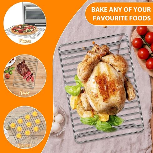 ملحقات فرن محمصة على سطح المنضدة لفرن هاملتون بيتش الحراري، 12.6×9 بوصة من الفولاذ المقاوم للصدأ بدرجة الطعام ملحقات فرن محمصة سلكية، آمنة للاستخدام في غسالة الأطباق in Kuwait