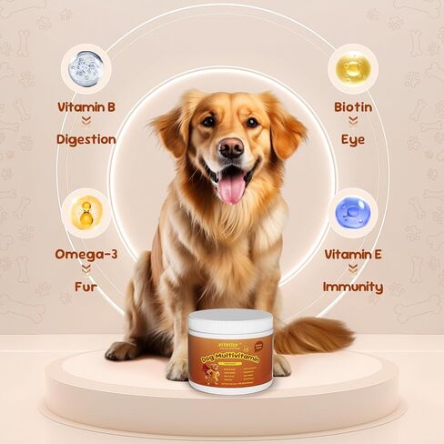 Multivitamin for Dogs - All-in-One Daily Supplement | Supports Joint, Heart, Skin, Digestion, Immune System & Liver Health (120 Chews Chicken) in Saudi Arabia
