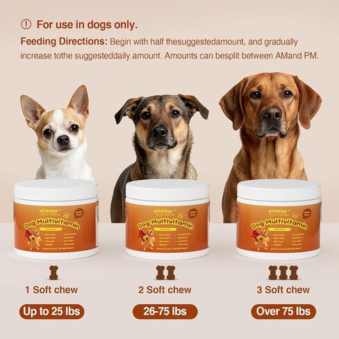 Multivitamin for Dogs - All-in-One Daily Supplement | Supports Joint, Heart, Skin, Digestion, Immune System & Liver Health (120 Chews Chicken) in Saudi Arabia