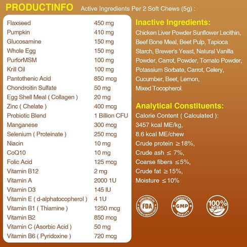 Multivitamin for Dogs - All-in-One Daily Supplement | Supports Joint, Heart, Skin, Digestion, Immune System & Liver Health (120 Chews Chicken) in Saudi Arabia