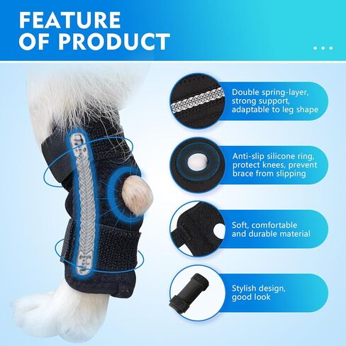 حزام رفع الكلاب قابل للتعديل، حبال كبيرة للكلاب، دعم للساق الخلفية، دعم ناعم للرفع للأرجل الخلفية الضعيفة، إعادة تأهيل الكلاب الكبيرة بعد الجراحة + مجموعة فرش أسنان للحيوانات الأليفة - طويلة وقصيرة M in Kuwait