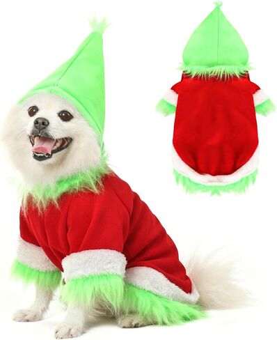 Yoption Christmas Dog Costume, Green Character Hoodie, Christmas Cosplay Dress Up for Puppy, Dogs, Cats (M) in Saudi Arabia