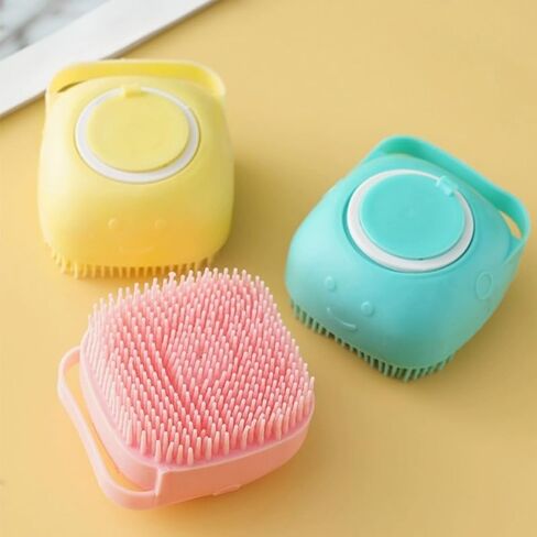 yellow，Pet grooming dog bath Brush, Gentle Massage bath grooming brush in Saudi Arabia