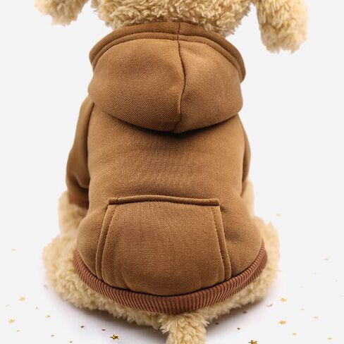 Small Dog Warm Hoodie with Pockets, Chihuahua Puppy Sweatshirt Clothing Coat in Saudi Arabia