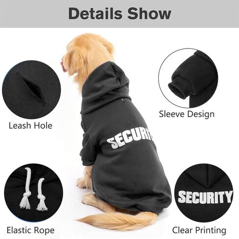 Dog Hoodie with Fleece Lining - Hooded Sweatshirt for Cold Weather Protection(Black S) in Saudi Arabia