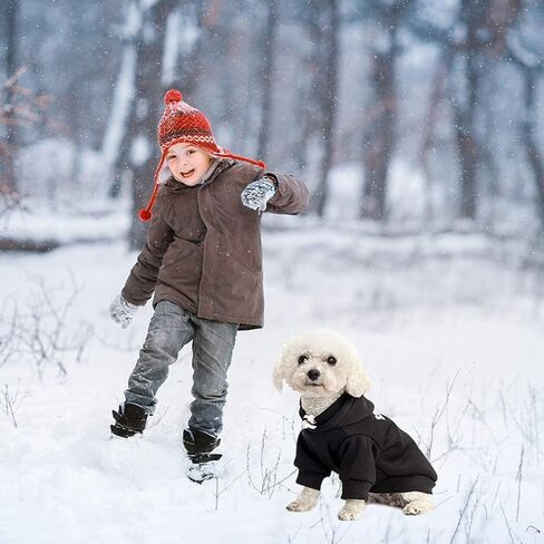 Dog Hoodie with Fleece Lining - Hooded Sweatshirt for Cold Weather Protection(Black S) in Saudi Arabia