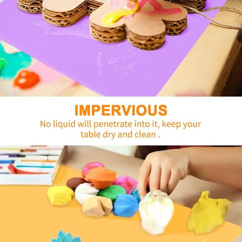 3 Pack Silicone Craft Mat, IKOCO 15.7"x 11.8" Silicone Mat Bulk Playdough Mat Nonslip and Nonstick Silicone Sheets for Crafts, Paint, Resin Casting Molds (Blue & Rose Red& Cyan) in Kuwait