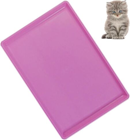 Pet Food Mat Waterproof Rubber for Replacement Tray Dog Crate Cages Crates Avoid Water or Spilling Out Dishwasher Safe Pink 17.3" LX11.4 WX1.2 H in Saudi Arabia