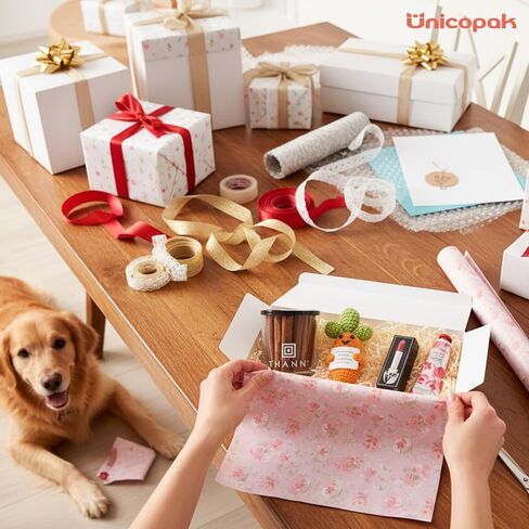 UnicoPak 24 Pcs Gift Boxes 9x6x4 Inches, White Gift Boxes with Lids for Presents, Gift Box for Birthday Wedding Bridesmaid Proposal Celebration Holidays Christmas in Kuwait