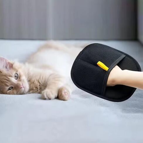 1PC Reusable Pet Hair Removal Gloves, Double-Sided Electrostatic Grooming Gloves for Cats Dogs, Furniture, Car Seat, Couch Fur Remover Tool​, Black in Saudi Arabia