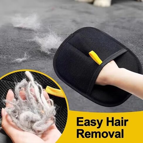 1PC Reusable Pet Hair Removal Gloves, Double-Sided Electrostatic Grooming Gloves for Cats Dogs, Furniture, Car Seat, Couch Fur Remover Tool​, Black in Saudi Arabia