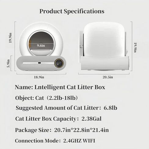 Automatic Cat Litter Box Large Capacity for Multiple Cats,Intelligent Self-Cleaning Cat Litter Box with APP Control, Self Cleaning Large Cat Toilet, Automatic Cleaning, One Click Sand Change in Saudi Arabia