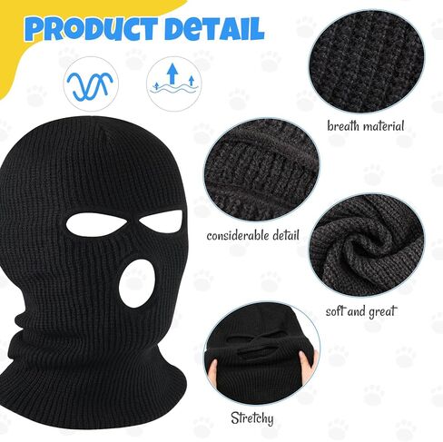 Dog Costume Halloween Christmas Funny Gangster Robbers Thieves Pet Cosplay Dog Ear Muffs Noise Protection Knitted Face Mask Warm Hat for Medium Large Pet in Saudi Arabia