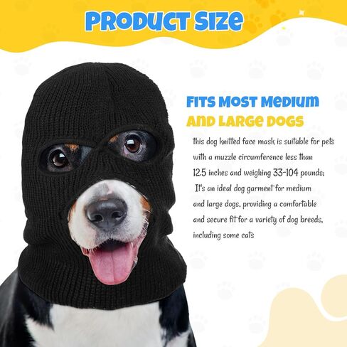 Dog Costume Halloween Christmas Funny Gangster Robbers Thieves Pet Cosplay Dog Ear Muffs Noise Protection Knitted Face Mask Warm Hat for Medium Large Pet in Saudi Arabia