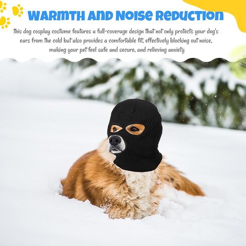 Dog Costume Halloween Christmas Funny Gangster Robbers Thieves Pet Cosplay Dog Ear Muffs Noise Protection Knitted Face Mask Warm Hat for Medium Large Pet in Saudi Arabia