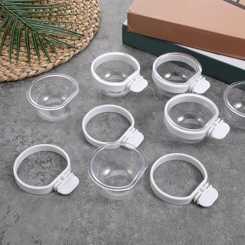 6 قطع من الوعاء الشفاف القابل للفصل من البلاستيك لتغذية الطيور، كوب ماء معلق للبذور، كوب طعام صغير للببغاء للطيور الببغاء، الكناري، الطيور الصغيرة in Kuwait