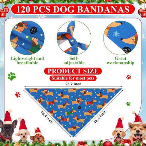 Sanwuta 120 pcs paw print dog bandanas bulk pet الأوشحة الأليفة قابلة للتعديل لينة لطيفة الكلب مثلث الوشاحات للكلاب الصغيرة المتوسطة القطط جرو كبير in Kuwait