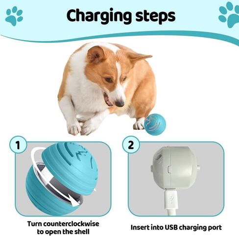 Smart Jumping Ball Dog Toy, Automatic Moving Pet Ball, Suitable for Toy Balls for Small Dogs and Cats(Blue) in Saudi Arabia