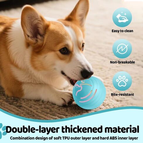 Smart Jumping Ball Dog Toy, Automatic Moving Pet Ball, Suitable for Toy Balls for Small Dogs and Cats(Blue) in Saudi Arabia