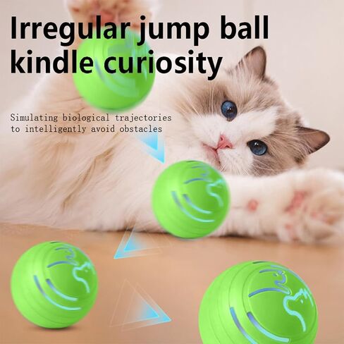 Smart Jumping Ball Dog Toy, Automatic Moving Pet Ball, Suitable for Toy Balls for Small Dogs and Cats(Blue) in Saudi Arabia