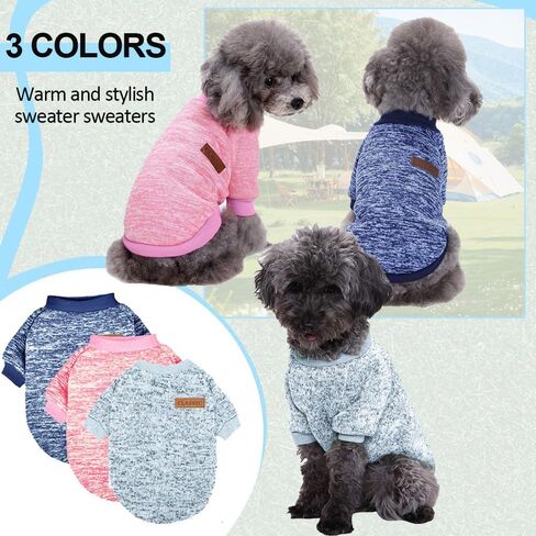 Small Dog Sweaters - Fleece Winter Apparel for Small Breed Pets(Gray M) in Saudi Arabia