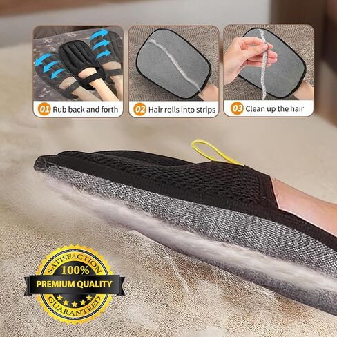 2-Pack Electrostatic Pet Hair Removal Gloves - Reusable Grooming & Cleaning Gloves for Dogs and Cats, Furniture, Clothing, Car Interiors, Beds & Couches (Fit All Hand Sizes) in Saudi Arabia