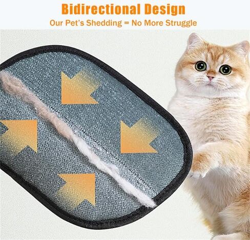 2-Pack Electrostatic Pet Hair Removal Gloves - Reusable Grooming & Cleaning Gloves for Dogs and Cats, Furniture, Clothing, Car Interiors, Beds & Couches (Fit All Hand Sizes) in Saudi Arabia
