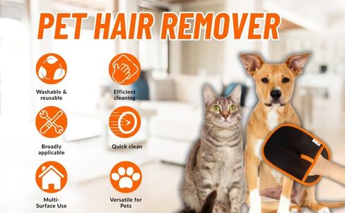 2 PC RivOcen Pet Hair Removal Brush Gloves, Electrostatic Reusable Cat Dog Hair Remover Grooming Glove Tool. Reusable Magic Brush Pet Hair Remover Tool for Carpet, Couch,Car Seat, Laundry. in Saudi Arabia