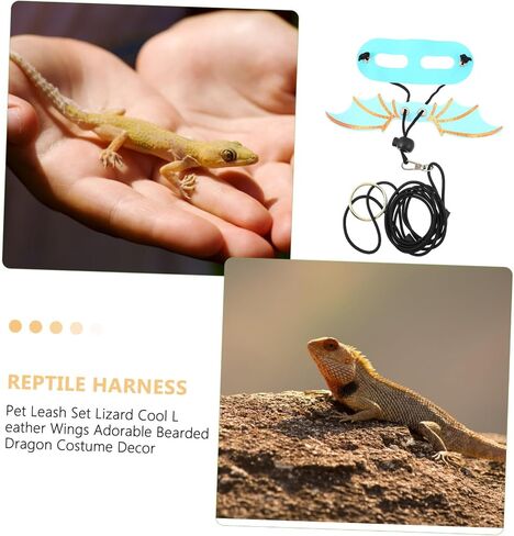 5Pcs Adjustable Lizard Harness Leash with Wings Reptile Walking Gear for Small Pets Comfortable and Skin-Friendly Outdoor Training Accessory for Geckos and Bearded Dragons in Saudi Arabia