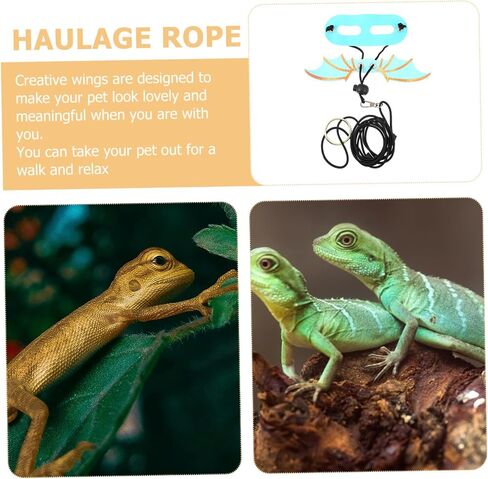 5Pcs Adjustable Lizard Harness Leash with Wings Reptile Walking Gear for Small Pets Comfortable and Skin-Friendly Outdoor Training Accessory for Geckos and Bearded Dragons in Saudi Arabia