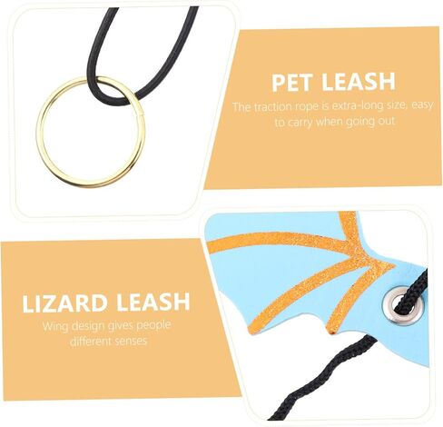 5Pcs Adjustable Lizard Harness Leash with Wings Reptile Walking Gear for Small Pets Comfortable and Skin-Friendly Outdoor Training Accessory for Geckos and Bearded Dragons in Saudi Arabia