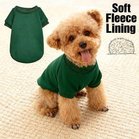Green Pet Sweater for Small Dogs and Cats, Soft Knit Pullover Without Hood, Warm Seasonal Wear for Compact Animal Companions in Saudi Arabia