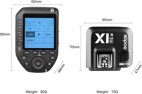 Godox X2T-S 2.4G TTL Wireless Flash Trigger with 2X X1R-S Controller Receiver Compatible for Sony,TTL Function,Bluetooth Smartphone APP Control,Compatible with 600EX-RT/580EXII/580EX/430EXII/V860S in Saudi Arabia