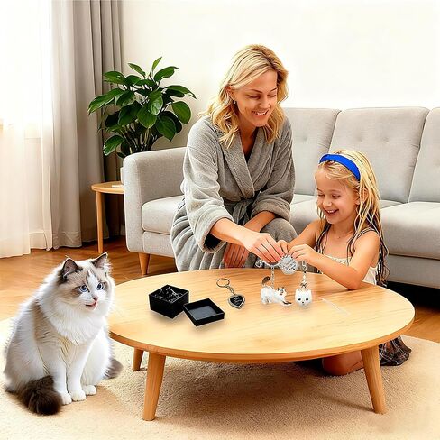 مجموعة واحدة من سلسلة مفاتيح لتخزين شعر القطط وإطار للصور، وسلسلة مفاتيح من فراء الحيوانات الأليفة، وحلية الذاكرة، وتذكار تذكاري لشعر الحيوانات الأليفة، هدية لمحبي القطط (نمط محبب) in Kuwait