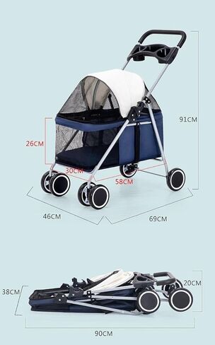 Portable Folding Pet Stroller for Cadillac Celestiq 2024, Small Light Car, Fashion Pet Cart, Pet Cat Dog Stroller, Winter Outdoor Cat Strollers in Saudi Arabia