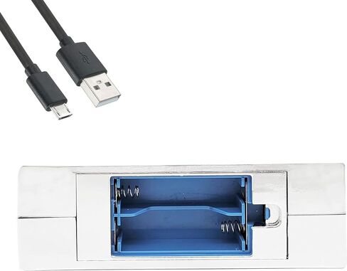 The Dreidel Company Mini Electric Menorah Traditional LED Travel Menora, Batteries or USB Powered, Micro USB 4' Cable Included (Blue) in Kuwait