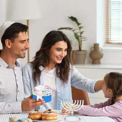 The Dreidel Company Mini Electric Menorah Traditional LED Travel Menora, Batteries or USB Powered, Micro USB 4' Cable Included (Blue) in Kuwait