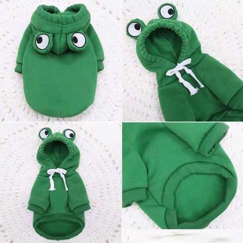 1pc Cute Fruit Design Dog Hoodie - Winter Warm Fleece Pet Clothes for Dogs, 2XL Green in Saudi Arabia