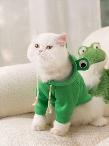 1pc Cute Fruit Design Dog Hoodie - Winter Warm Fleece Pet Clothes for Dogs, 2XL Green in Saudi Arabia