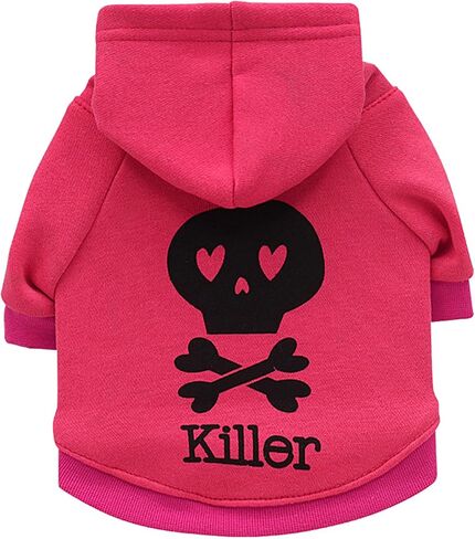 Cat Clothes Halloween Cosplay Hooded Sweater Spooky Skeleton Pullover Outfit for Pet Easter Warmth Winter Puppy Coat Cute Thicker Dogs Hoodies Clothes Black Medium in Kuwait