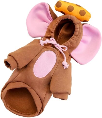 Dog Hoodies Cat Clothes Autumn Winter Sweatshirts Teddy Bulldog Bulldog Clothing Can Transform Into Frog Elk Mouse (Green Frog,M) in Saudi Arabia