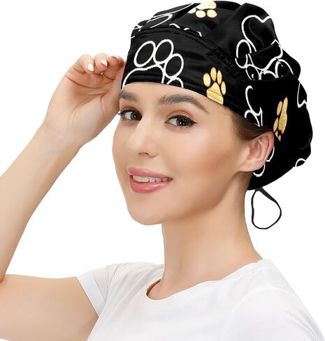 Women's Working Cap Fish Animal Adjustable Working Hats with Sweatband and Elastic Toggle Head Cover in Saudi Arabia
