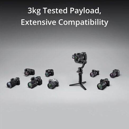 مثبت جيمبال DJI RSC 2-3 محاور لكاميرا DSLR وكاميرا بدون مرآة، نيكون سوني باناسونيك كانون فوجي فيلم، رونين SC، حمولة 3 كجم، تصوير عمودي، شاشة لمس - أسود (متجدد) in Kuwait