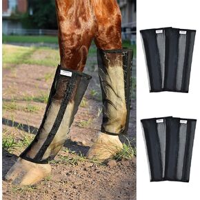 مجموعة من 4 أحذية ذبابة للخيول الشبكية، سراويل ضيقة للخيول غير قابلة للانزلاق، أحذية ذبابة فضفاضة مناسبة للخيول، أغطية ساق قابلة للتنفس وقابلة للتعديل، تقلل من الدوس والبقاء في مكانها، لا تتدلى، لا فرك in Kuwait