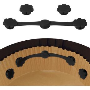 uxcell 1 Set Air Fryer Magnets, Silicone Buckle for Parchment Paper Liners Flower Shape Magnetic Buckle for Lock Paper Prevent Paper Burning, Black in Kuwait