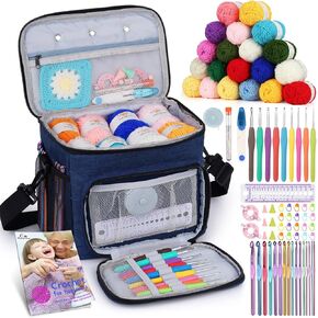 Aeelike Crochet Kit for Beginners Adults, Crochet Kits Include Yarn, 59pcs Crochet Starter Kit for Beginners Kids,Ergonomic Crochet Hooks 2.0-6.0 mm, Lace Steel Needles 0.6-1.9 mm in Kuwait