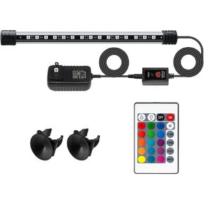 LED Aquarium Light with IP68 Waterproof and Memory Function Submersible Fish Tank Light with Remote and 16 Colors 7.5 Inches Brightness Adjustable Underwater Light Bar for Fish Tank Aquarium in Saudi Arabia